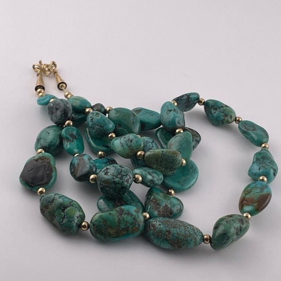 Chunky statement Authentic turquoise boho necklace, 32”​​​​​​​​​​​​​ - Picture 2 of 11